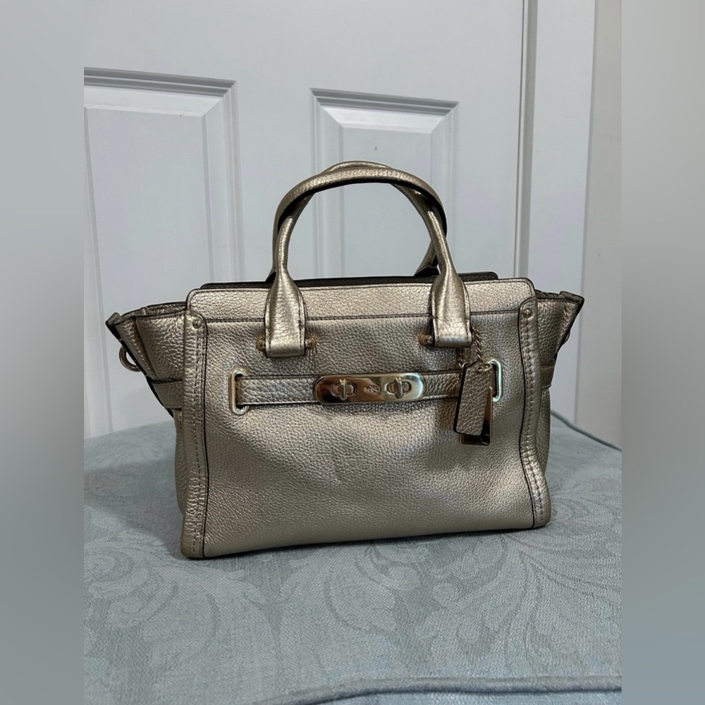 Gold Metallic Coach Bag